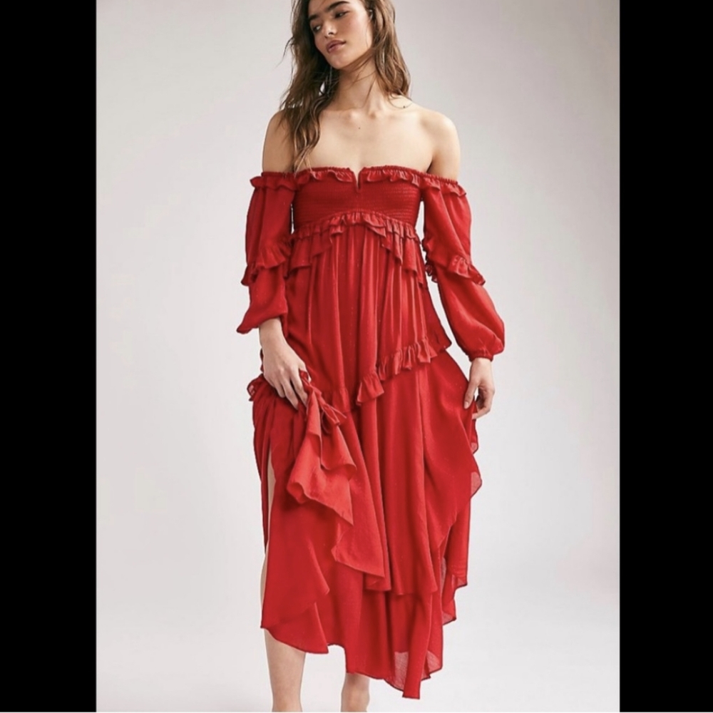 Spell Clementine Mermaid off shoulder maxi dress Free People